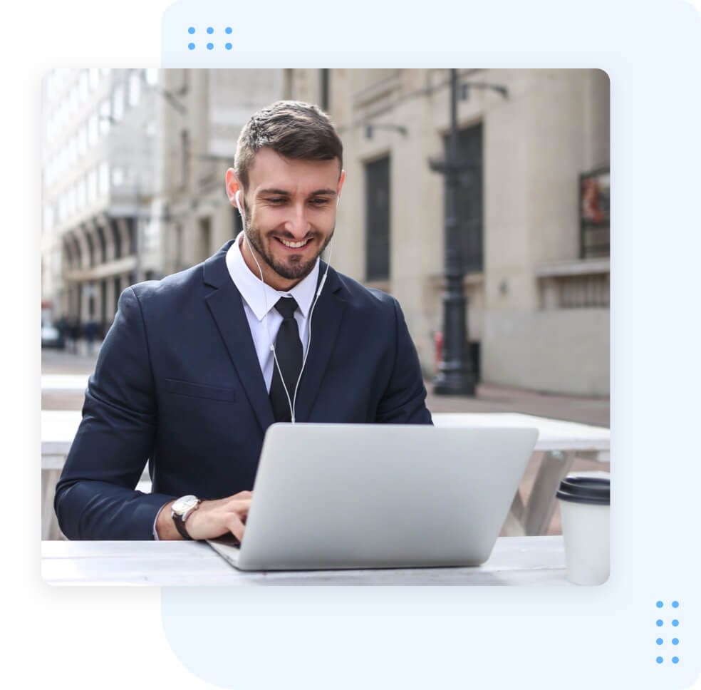 young man on computer